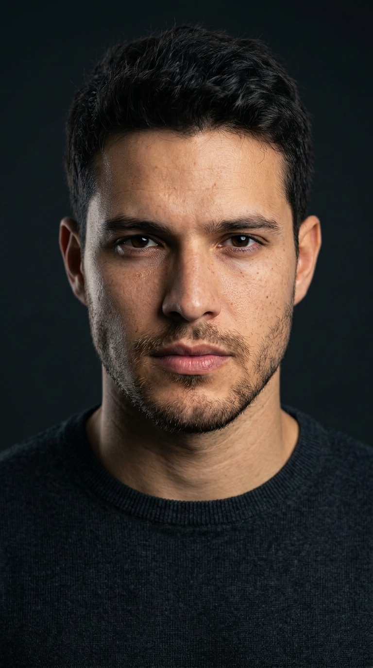Retrato masculino fundo escuro glamour
